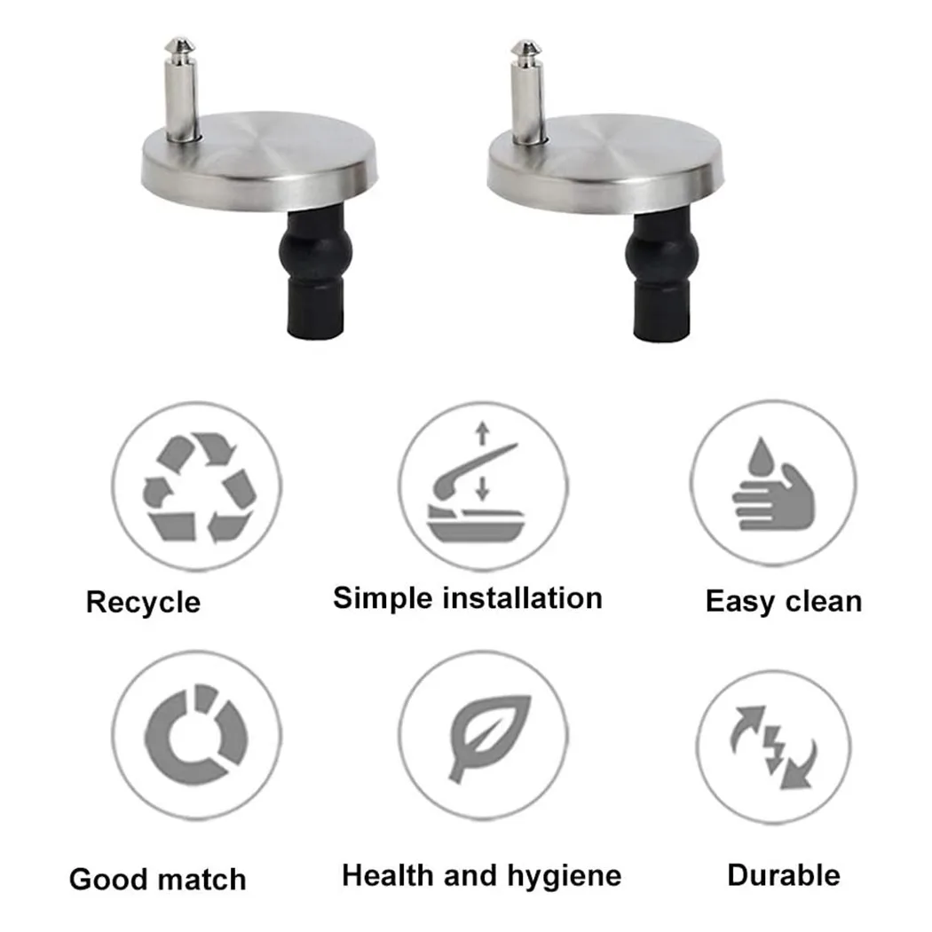 2Pcs Top Fix WC Toilet Seat Hinges Fittings Quick Release Cover Hinge Screw Replacement Toilet Seat Hinges