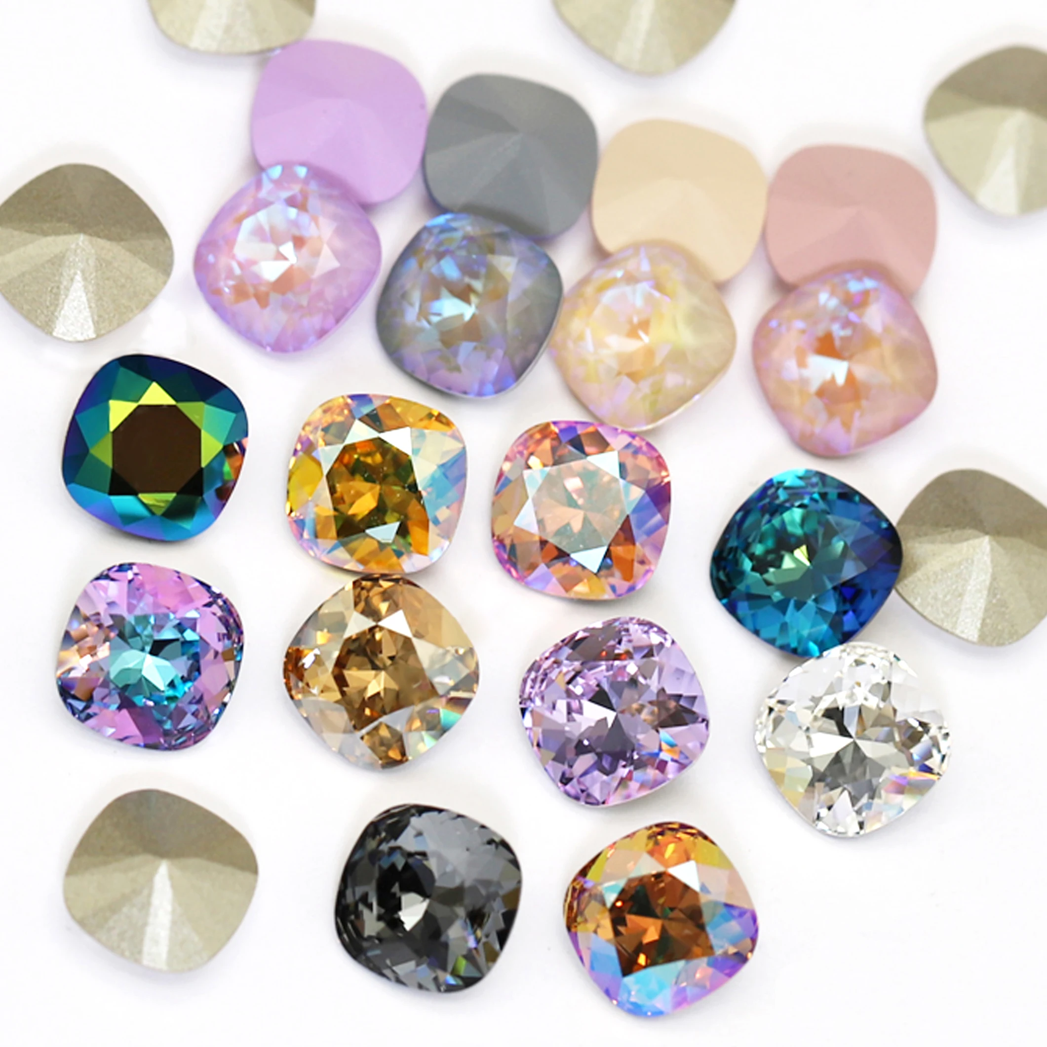 Cristales de cristal K9 para manualidades, piedras de Arte de uñas Pointback, cristales cuadrados para ropa, bolsas, joyería DIY, decoración de prendas, Strass, novedad