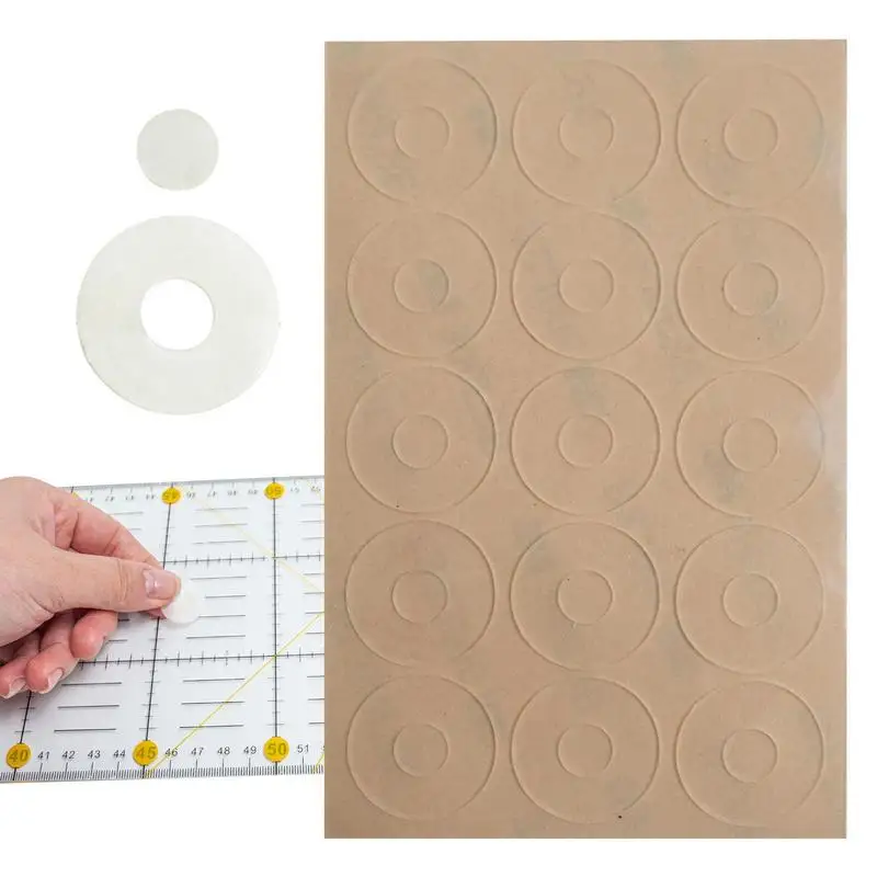 Régua Grip Adesivos para Quilting e Costura, Anéis Adesivos, Transparente, Anti-Slip, Carretéis, 30Pcs