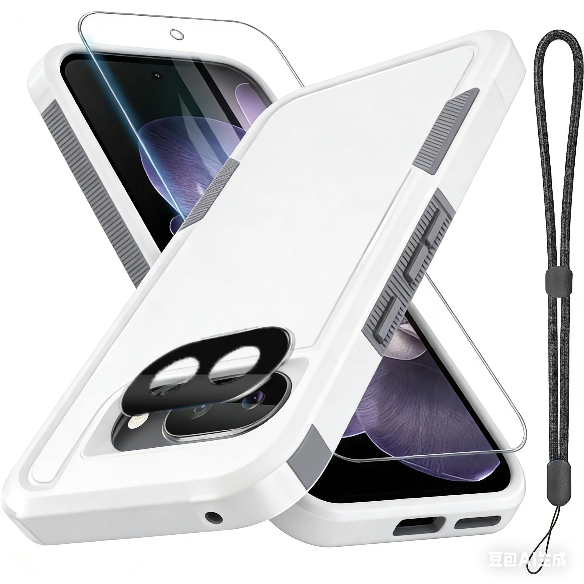 Military Grade Defender Armor with 2-in-1 Lens and Screen Protector Film Case