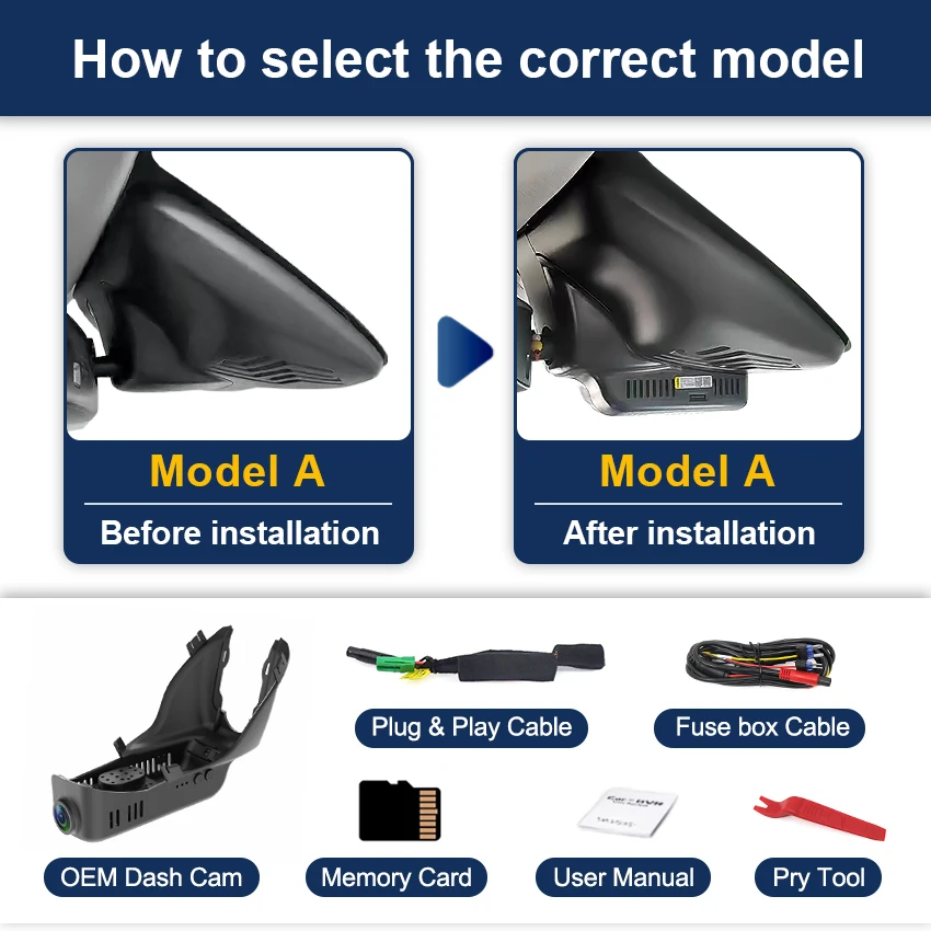 מצלמת רכב Dash Cam עבור Volvo XC60 2014 2015 2016 2017, HESHECAM 4K 2160P Car DVR WIFI Video Recorder Car Camera, התקנה קלה, ראיית לילה