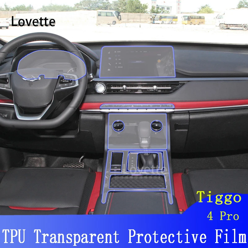 

For Chery Tiggi 4 Pro(2020-2022) Car Interior Center Console TPU Protective Anti-scratc Repair Transparent Film