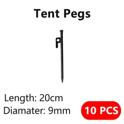 Durable Steel Beach Tent Pegs for Outdoor Camping and Canopy Stability (Nail 20cm 10pcs)