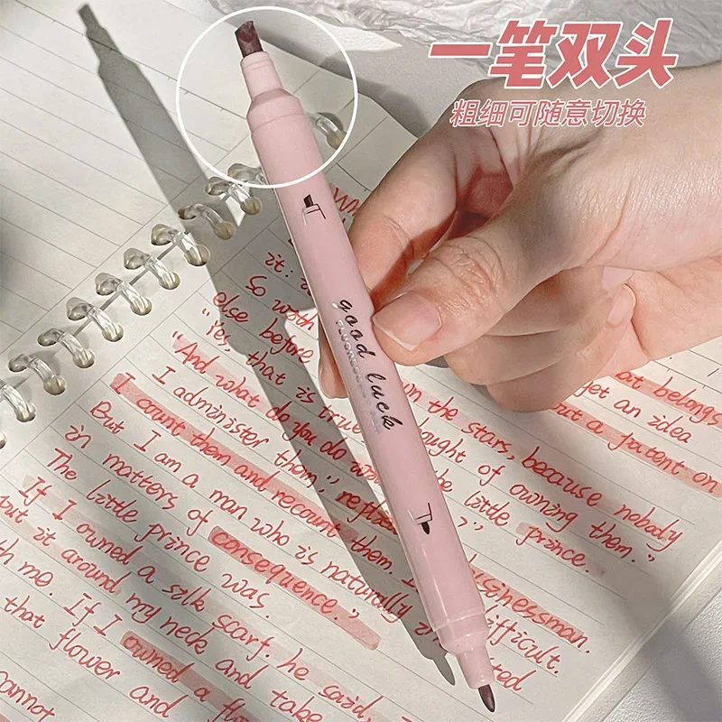 Pastel Color Highlighter Pen Double Headed Marker Pens Fluorescent Pen Drawing Highlighters Cute Stationery School Supplies 4Pcs highlighter marker highlighter pen marker pen
