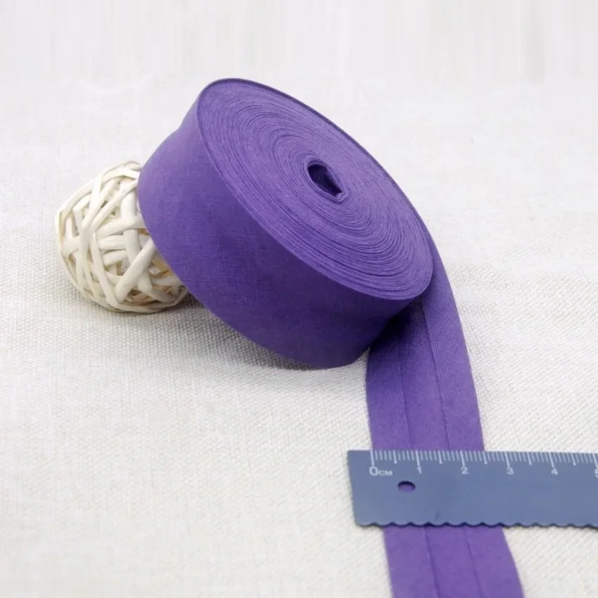 Premium Cotton Folded Bias Tape - 25mm Fabric Binding for Sewing Projects (5 Meters)