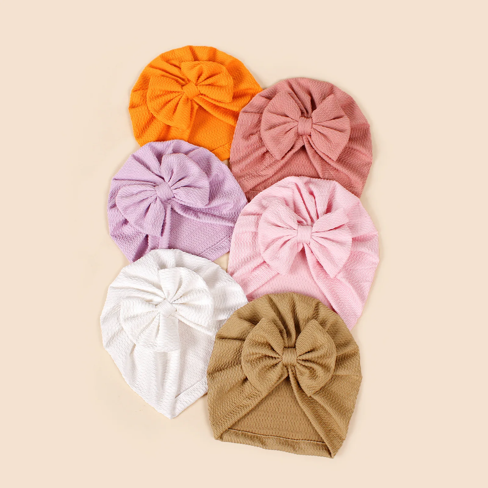 

Lovely Bowknot Knitted Baby Hat Solid Color Baby Turban Beanies Hats Soft Newborn Infant Cap Knitting girls Beanies HeadWraps