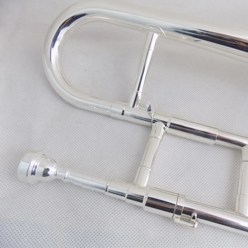 Silver plated Bb Slide Trumpet with Case Mouthpiece Yellow Brass Trumpetes Musical Instruments