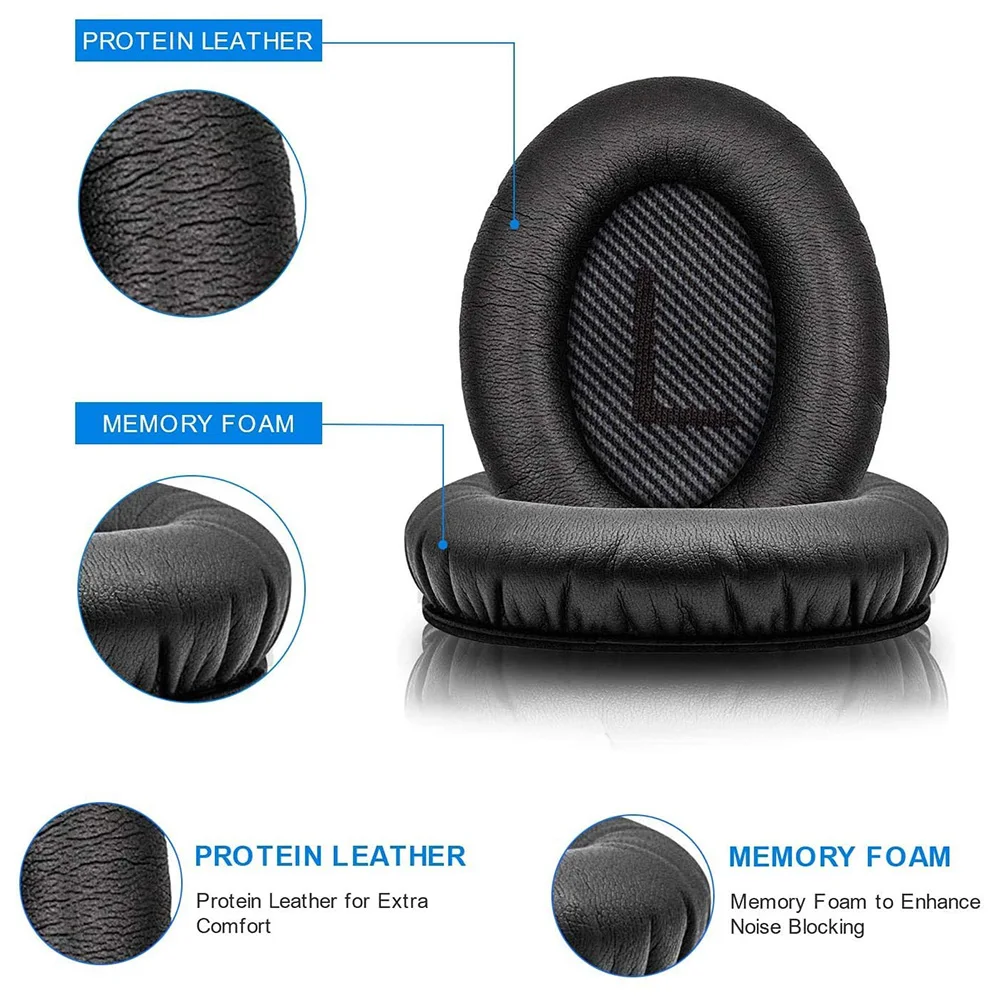 2pcs Memory Foam Ear Pad for Bose QC2/QC15/QC25/QC35/AE/2/2i/2w Headset Cushion