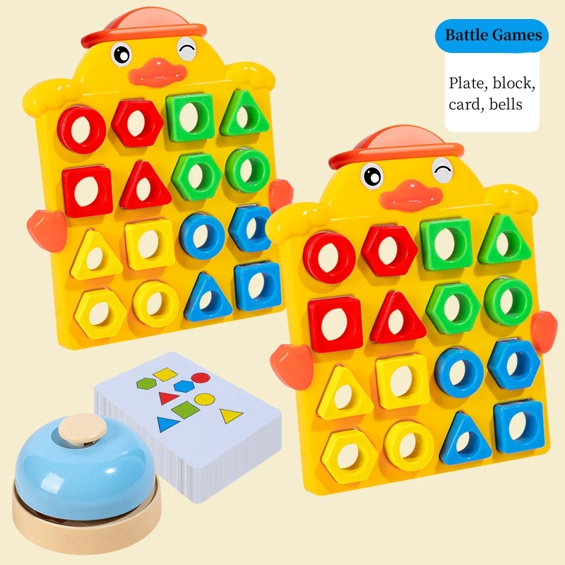 

Children Geometric Shape Color Matching 3D Puzzle Baby Montessori Educational Learning Toys Children Interactive Battle Game