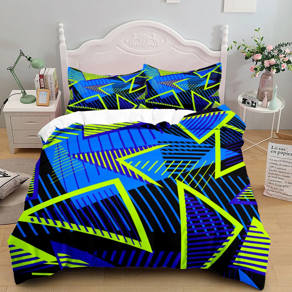 Fashion Triangles Pioneer Bedding Set Small Single Twin Double Queen King Cal Size Bed Linen |