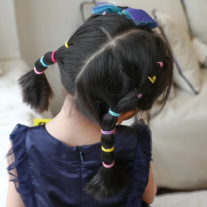 50/100 Pezzi Fasce Per Capelli Elastiche Alte Per Le Donne Ragazze Fascia Per Capelli Nera Cravatte In Gomma Supporto Per Coda Di Cavallo Elastici Accessori Per Capelli Per Bambini - Foto 3