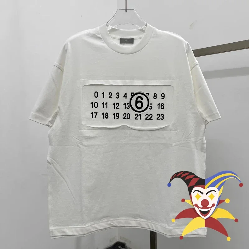 

Лоскутная футболка с нашивкой календаря лучшее качество 2024ss летняя стильная футболка Топы