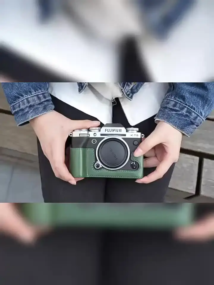 Jofilm-ハーフカメラ用ビデオバッグ,レザーカバー,バッテリー開口部