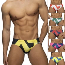 New With Push Pad Men Sexy Summer Swimsuit Briefs Low Waist Bathing Suit Bulge Beach Wear Fashion Short Sport Homme Swim Bikini