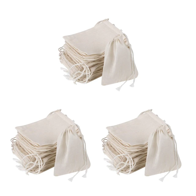 300 Pieces Drawstring Cotton Bags Muslin Bags,Tea Brew Bags (4 X 3 Inches)  - AliExpress