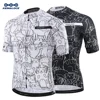 KEMALOCE Breathable Unisex White Cartoon Cat Cycling Jersey Spring Anti-Pilling Eco-Friendly Bike Clothing Top Road Team Bicycle 1