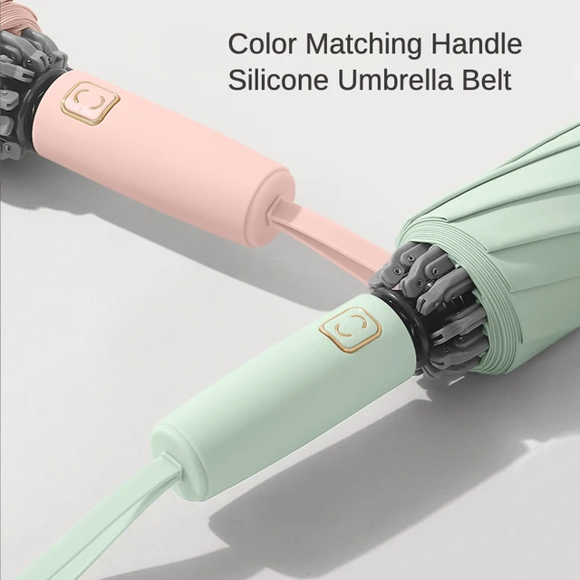 Új Automatikus, Háromszoros Fordított Esernyő Nők Férfiak Fényvédő Vízálló Autó Fényvisszaverő Szél 10 Csontos Esernyők - Image 2