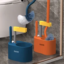 Wall Mounted Bathroom Tray White Toilet Clear Magic Brush Set Restroom Toilet Cleaning Golf Product Brosses Home Gadget OA50TB