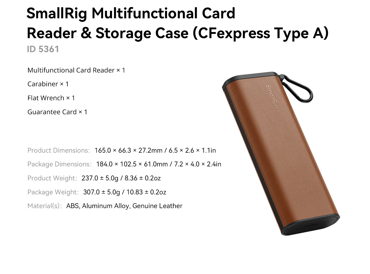 Smalling Multifunctional Card Reader Storage Case CFexpress Type A/B Triple-Slot