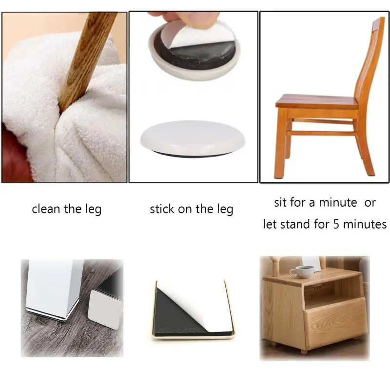 Self-Adhesive Felt Pads for Furniture - Easy Move Floor Protectors & Glides