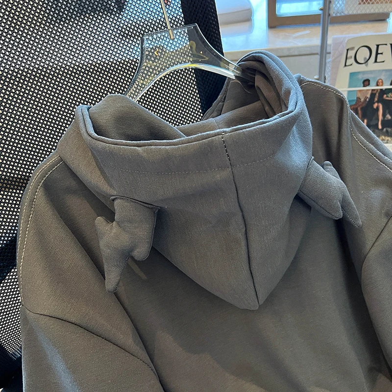 Winter Casual Retro Oversized Long Sleeve Street Hoodies Autumn Y2K Hoodie Harajuku Women Letter Hooded Sweatshirt Gothic Tops