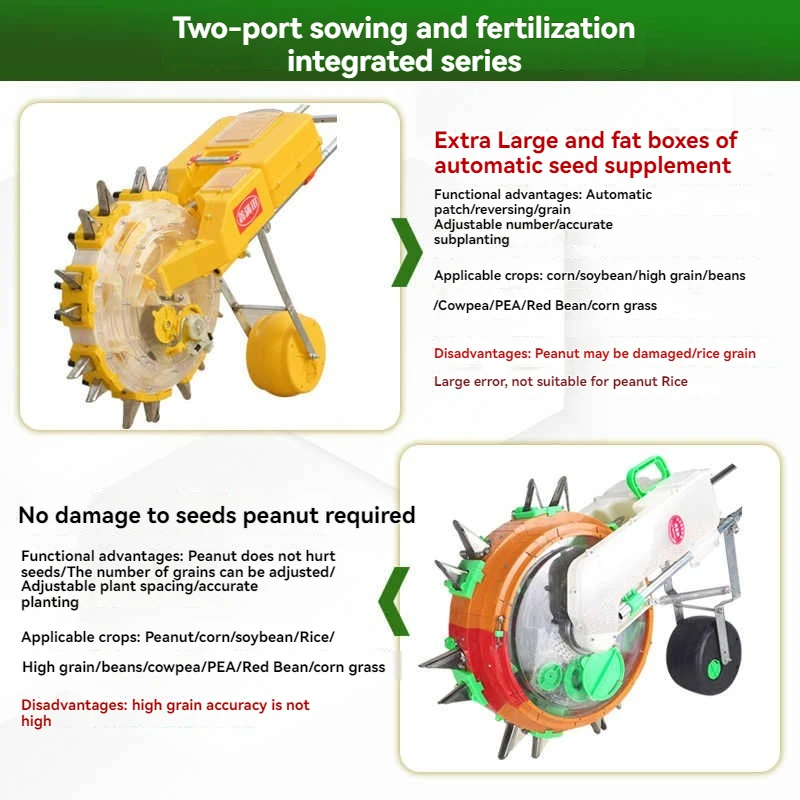 Manual Seeder Roller Seeding And Fertilizer Applicator, Row Planter Corn Planter Seeder For Soy Peanut Adjustable Sowing