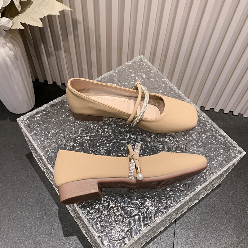 Aphixta Crystal New Spring Autumn Shoes Elegant Shoes Woman Heel Patent Leather Slip On Fashion Loafers shoes Woman 2024 Trend
