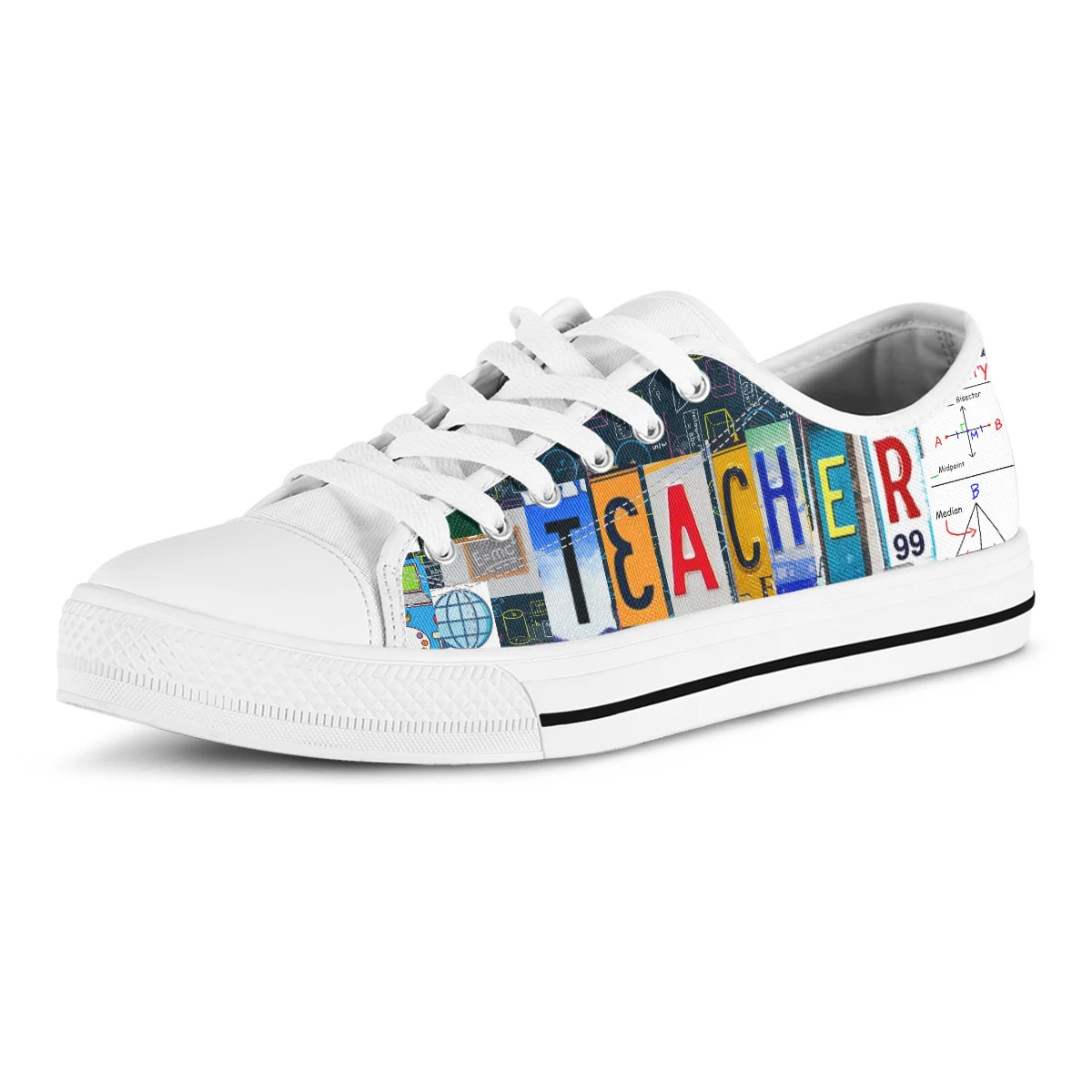 License Plate Teacher Women Canvas Shoes Fashion Summer Casual Sneakers Student Shoes Low Top Woman Vulcanize Shoes