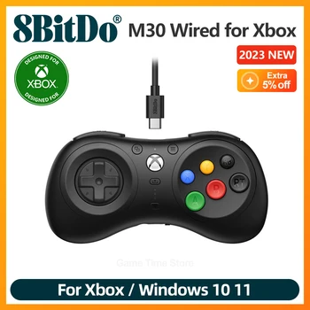Xbox One 시리즈 X S 및 Windows PC용 유선 게임 컨트롤러 게임 패드, Xbox 공식 라이선스, 6 단추 레이아웃, 8BitDo M30