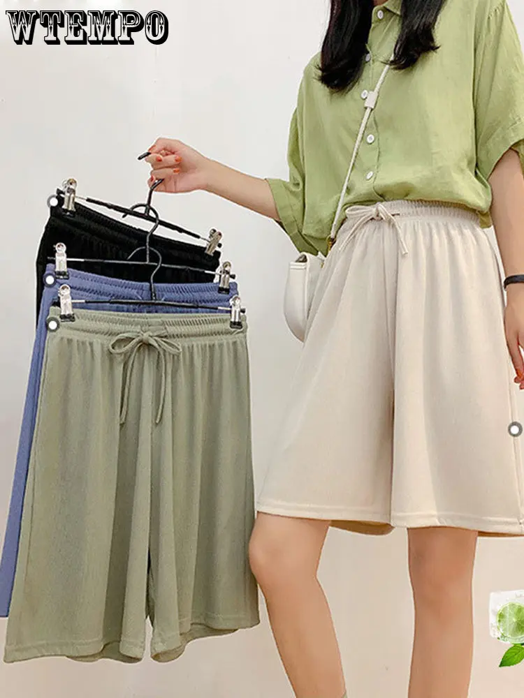 

WTEMPO Women Shorts Summer Casual Loose High Waist Loose Shorts for Girls Soft Cool Female Streetwear Outwear Sports Shorts