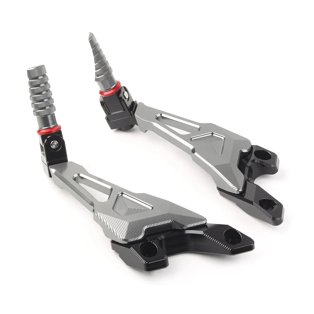 

For BMW S 1000RR 2010-2018 Motorcycle Aluminum Rear Passenger Footrest Foot Rest Pegs Rearset Footpegs Gray 1Pair