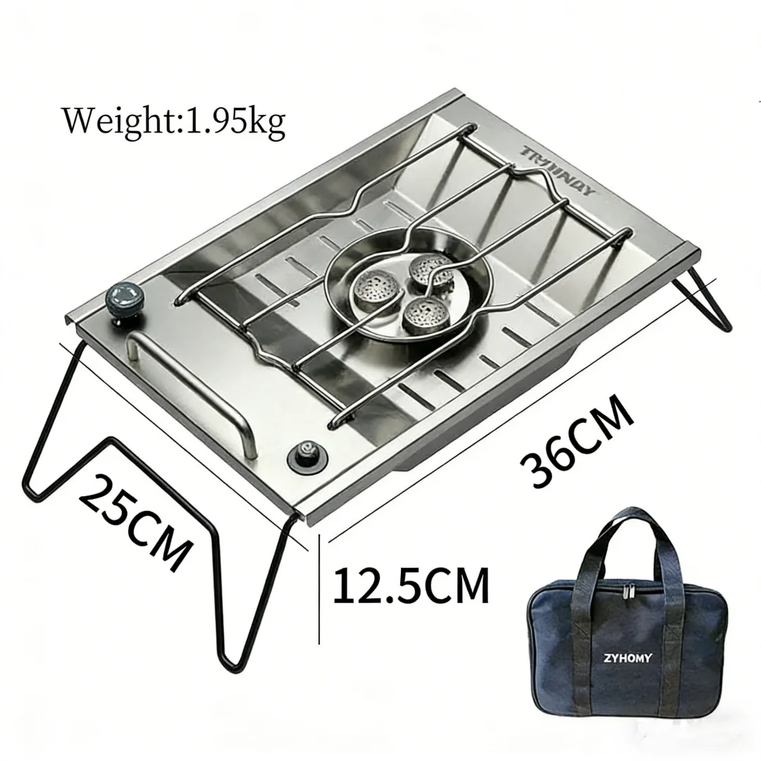 8000W IGT Gas Sinking Stove 3 Burner Stainless Steel Portable Camping Stove Desktop Brazier Grill Windproof Butane Propane image 21