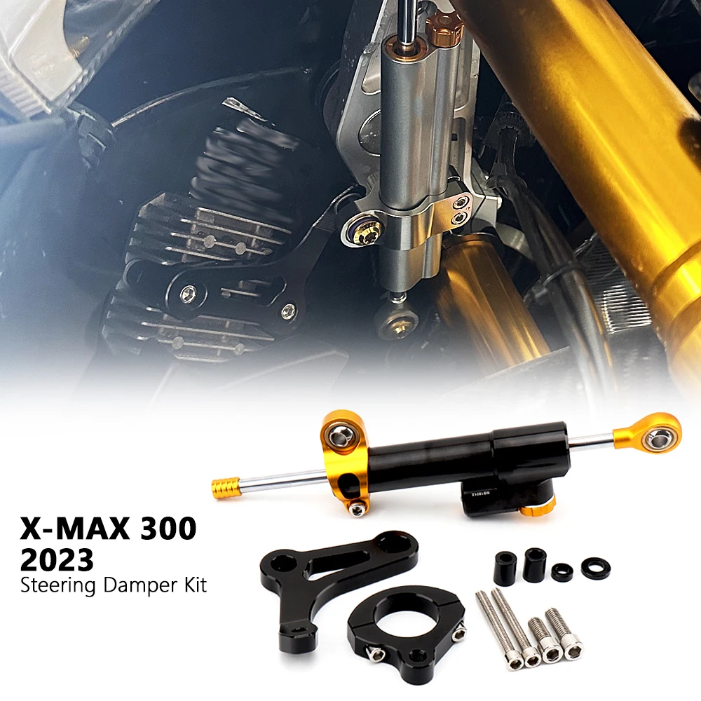 

FOR Yamaha X-MAX300 X-MAX X-max 300 XMAX300 XMAX 300 Adjustable Motorcycle Steering Stabilize Damper Bracket Mount Kit 2017-2023