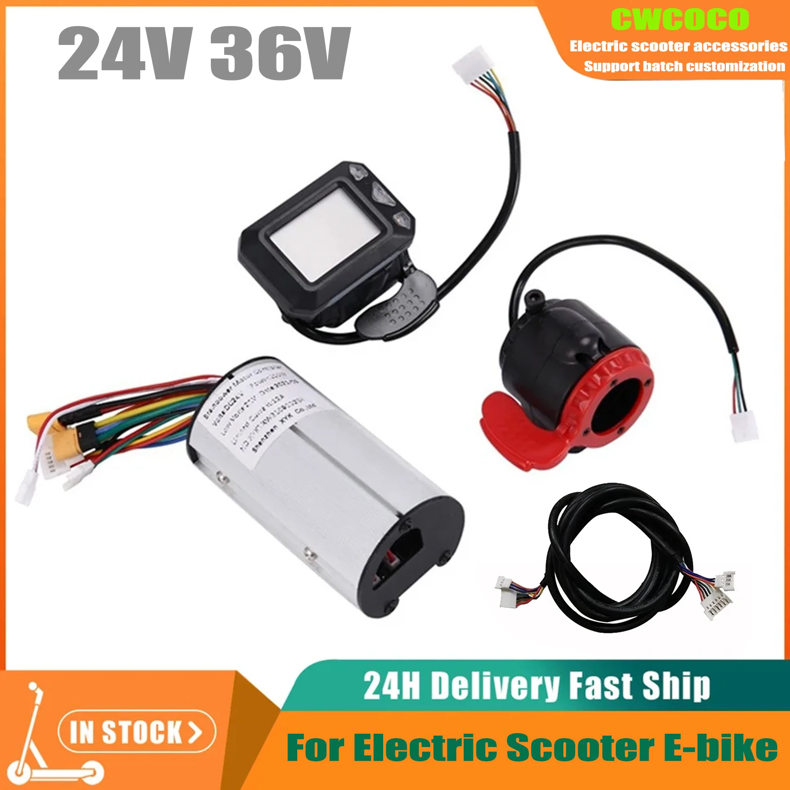 Electric Bicycle & Scooter Controller Set with LCD Display and Brake System