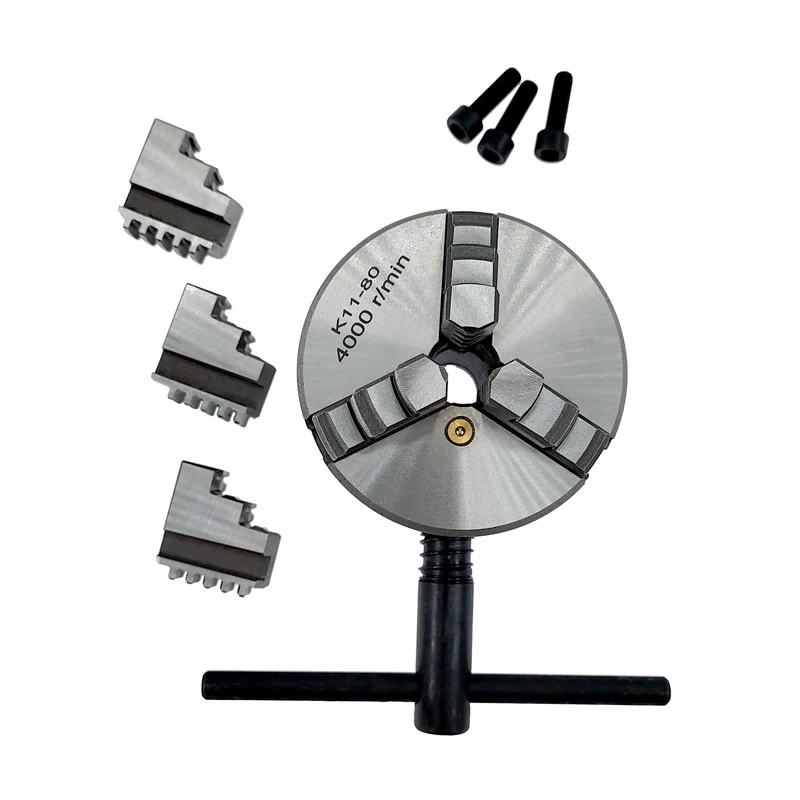 Heitune 3pcs/Pair K11-80 Outside Jaw Chuck Self-Centering Metal Lathe Chuck Jaws Metal Processing Tool Heitune 3pcs/Pair K11-80 Outside Jaw Chuck Self-Centering Metal Lathe Chuck Jaws Metal Processing Tool