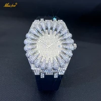 Montre à quartz pour homme Missfox Luxury Full Diamond, bracelet Thorn, style hip-hop, affichage de la date avec fonction lumineuse, montre-bracelet pour homme 1