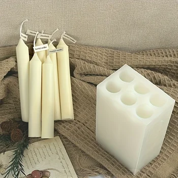 6 Cavity Silicone Candle Mold for DIY Crafts 1
