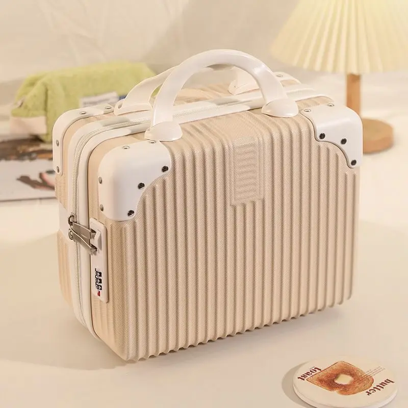 Koffer, kleine Koffer, Make-up-Taschen zum Aufbewahren von Begleiter, Geschenkboxen, Reisen, einstellbar, 14-Zoll-Zugstange – Detail 8