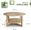 Table with Storage Shelf, 2-Tier Wood Coffee Table, Small Space Solution for Living Room Furniture, Easy to Assemble, Espresso 2