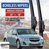 For Chevrolet Cruze Hatchback J300  2008-2014 Car Windshield Wiper U-type Soft Rubber Frameless Bracketless Car Wipers 24"+18" 1