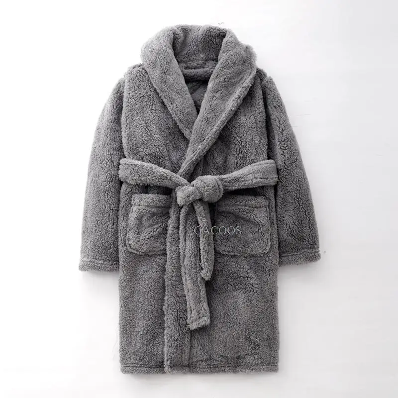 4-18 Years Warm Winter Bathrobe Kids Sleepwear Robe Children Bath Robe Soft Pajamas For Girl Boys Teenage Flannel Night Clothes