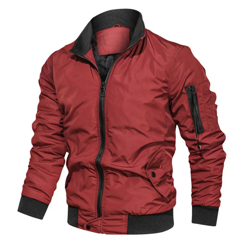 Male Cotton Jacket Windproof Outerwear Autumn Windbreaker Man Thickened Windshield Jacket Slant Pockets Waterproof Casual Jacket