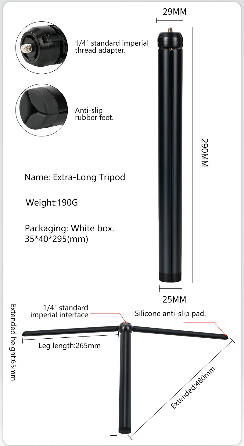 Metall Mini Stativ Schreibtisch Stativ mit 1/4'' Schraube für GoPro Hero 13 12 11 Insta360 für DJI Action Kamera Video Vlog Handgriff – Detail 5