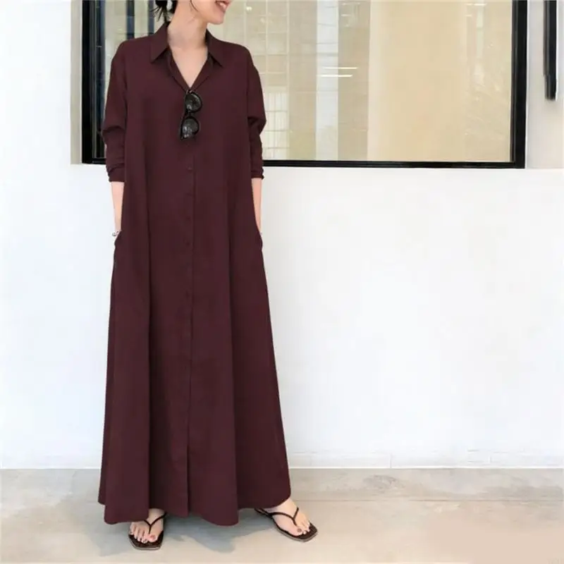 Y3NE Fashionable Muslims Women Long Shirt Dress Loose Fit Design Polyester Long Sleeve Dresses For Religious Gatherings 4