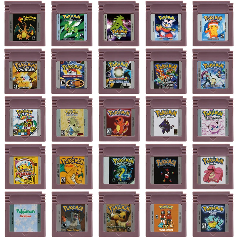 

GBC Game Cartridge Pokemon Series Prism Grape Trading Card Game Thunder Yellow 16 Bit Video Game Console Card