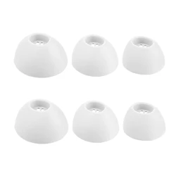 Comfortable Silicone Ear Tips - Replacement Earplugs in 3 Sizes (Small, Medium, Large) - Set of 3 Pairs (White)
