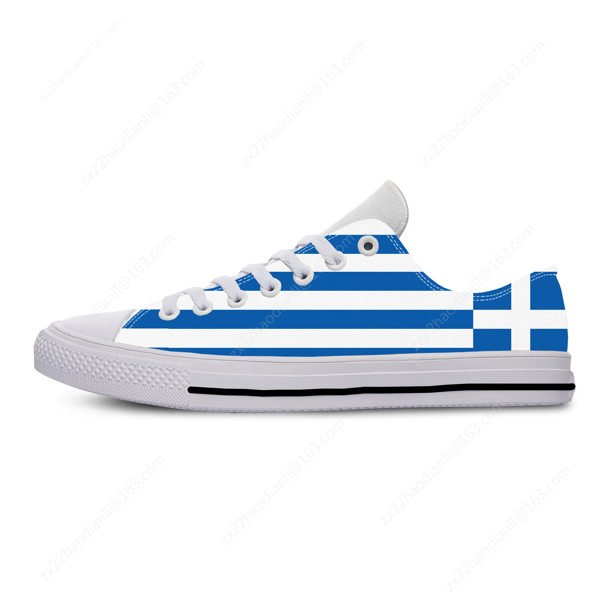 Greece Flag Low Top Sneakers Mens Womens Teenager Casual Shoes Canvas Running Shoes 3D Printed Breathable Lightweight shoe