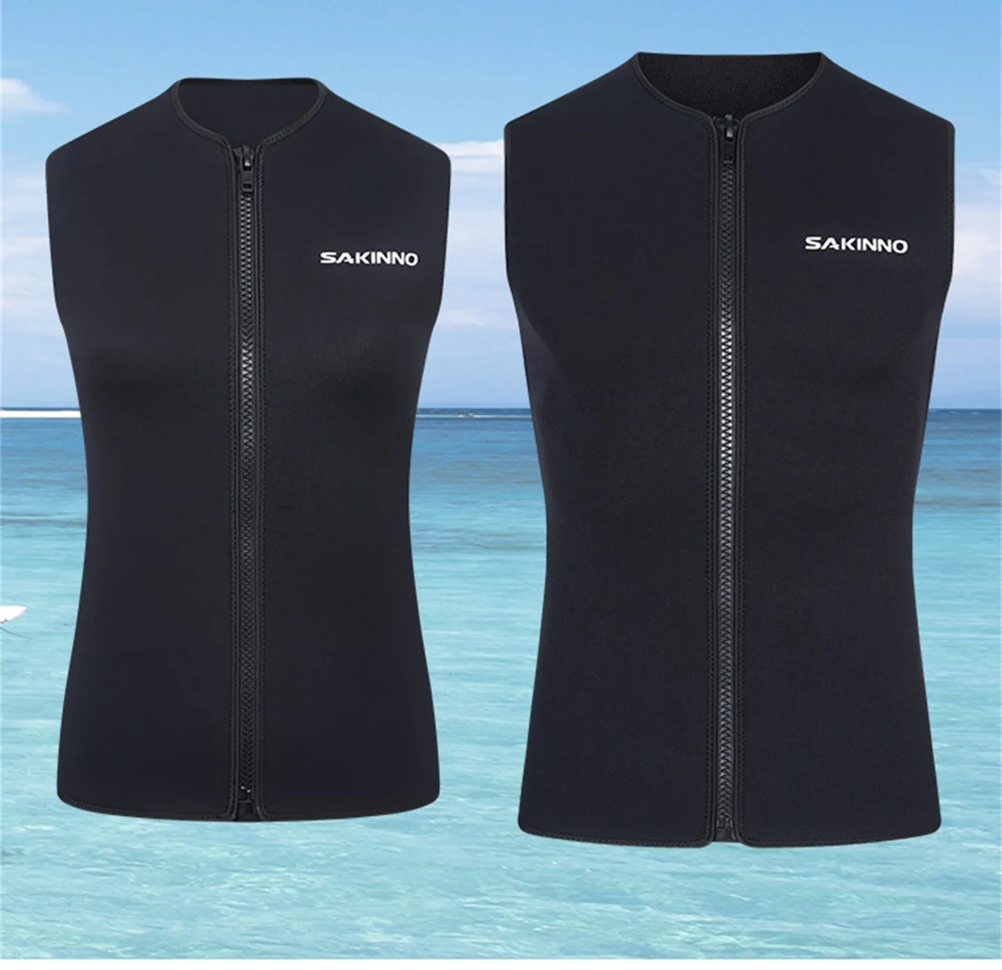 

3MM Summer Lover's Neoprene Diving Vest Black Sleeveless Jacket Wetsuit Swimming Snorkeling Drifting Surfing Waistcoat