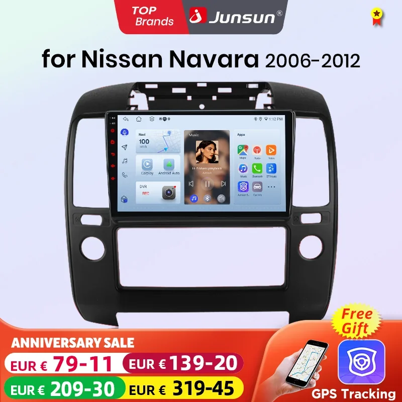 Junsun AI CarPlay 4G Android 14 Radio de coche para Nissan Navara 2006 2007 2008 2009 2010 2011 2012 reproductor Multimedia WiFi GPS Navi 1