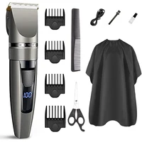 Professional Hair Clippers Cordless Barber Shavers Rechargeable Hair Cutting Kit With 4Comb Guides 1